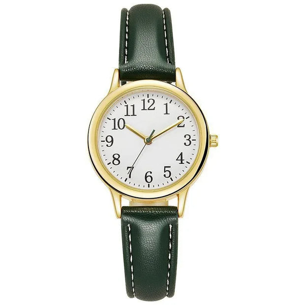 Women Quartz Watch Easy To Read Arabic Numerals Simple Dial PU Leather Strap Lady Candy Color  Reloj De Mujer Montre Femme