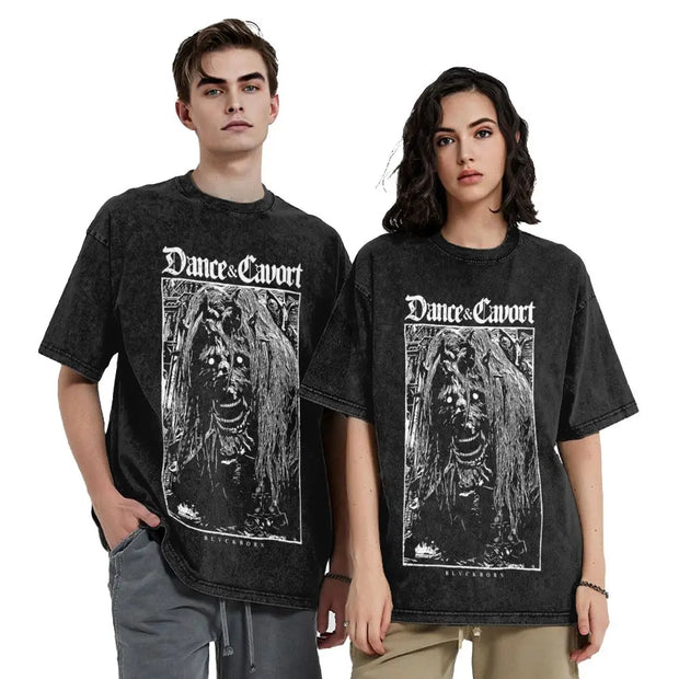 Elder Washed T Shirt Streetwear Hip Hop Novelty T-Shirt Game Tees Tops for Men Women 100% Cotton Oversize Graphic Printed