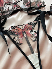 Ellolace Butterfly Lingerie Fancy Lace Delicate Underwear Fairy Embroidery Sheer Exotic Sets Bowknot Bilizna Hot Girl Underwear