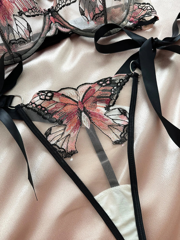 Ellolace Butterfly Lingerie Fancy Lace Delicate Underwear Fairy Embroidery Sheer Exotic Sets Bowknot Bilizna Hot Girl Underwear
