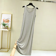 Cool Thin Summer Sleepwear For Women Outfit Night Shirt Sleeveless Long Dress Sexy Cotton Nightgowns Female Vest Nightdress