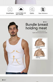 2/1Men's Compression Body Shaper Tank Top, Slimming Vest