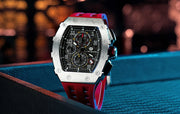 TSAR BOMBA Watch for Men Top Brand Luxury Waterproof Quartz Wristwatch Tonneau Clock Gift Chronograph Rectangle Mens Watch