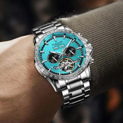 2025 Year Month Sunday Multi-functional Mechanical Watch GLENAW Watch Diamond Circle Stainless Steel Waterproof Luminous Watches