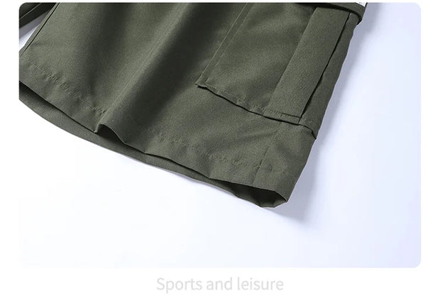 Summer Men's Cargo Shorts 2025 Loose Casual Below Knee Pants Elastic Waist Plus Size Outdoor Jogging Tactical Capri Sweatpants