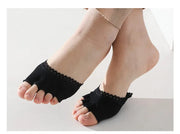 1 pair Five toes forefoot pads women's high heels wear half socks comfortable lace invisible socks foot pain care products