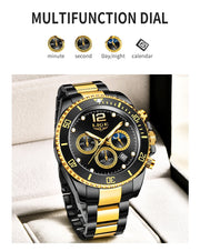 LIGE Men Watch Fashion Full Steel Military Waterproof Quartz Watches for Men Top Brand Luxury Military Chronograph Montre Homme