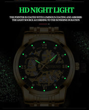 BINBOND Business New Automatic Non-Mechanical Quartz Watches 30M Waterproof Luminous Tourbillon Trendy Hollow Design Men Watches