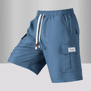 Summer Men's Cargo Shorts 2025 Loose Casual Below Knee Pants Elastic Waist Plus Size Outdoor Jogging Tactical Capri Sweatpants
