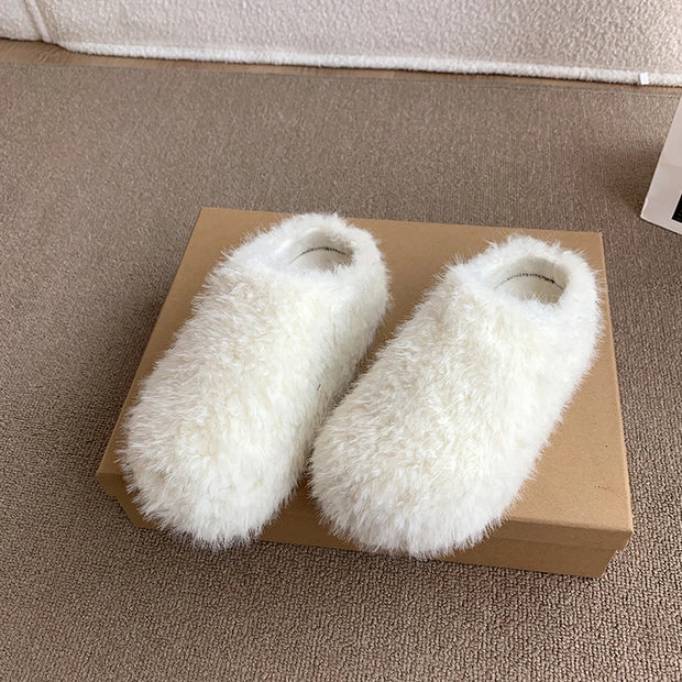 Baotou Hairy Slippers Footwear 2025 Winter Home Lightweight Women Winter Cotton Mopping