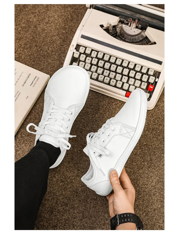 Men's Wide-toe Barefoot Shoes Lightweight Soft-soled Casual Walking Minimalist Breathable Artificial Leather Low-top Sneakers