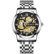 BINBOND Business New Automatic Non-Mechanical Quartz Watches 30M Waterproof Luminous Tourbillon Trendy Hollow Design Men Watches