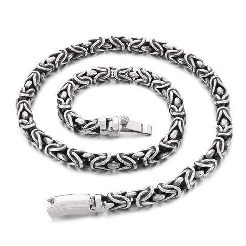 8mm Singular Byzantine Chain Bracelet & Necklace - Stainless Steel 316L - KB170399-KJX