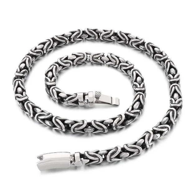 8mm Singular Byzantine Chain Bracelet & Necklace - Stainless Steel 316L - KB170399-KJX