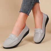 Fashion Wedge Women Flats Genuine Leather Outdoor Shoes Woman Footwear Shoes Women Moccasins Round Toe Chaussure Femme Plus Size