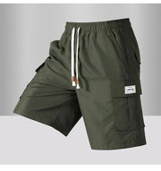 Summer Men's Cargo Shorts 2025 Loose Casual Below Knee Pants Elastic Waist Plus Size Outdoor Jogging Tactical Capri Sweatpants