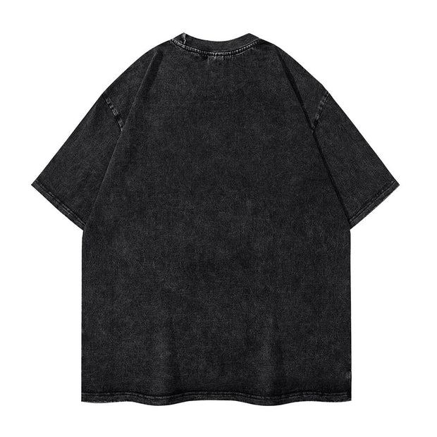 Elder Washed T Shirt Streetwear Hip Hop Novelty T-Shirt Game Tees Tops for Men Women 100% Cotton Oversize Graphic Printed