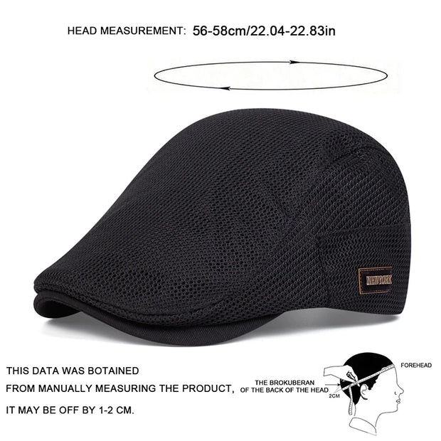 Men NEW York Label Mesh Breathability Newsboy Caps British Painters Hats Spring and Summer Flat Cap Hip Hop Berets Hat