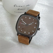 Brand Quartz Watch Youth Student Watch Vintage Square Dial Leather Belt Wristwatch Casual Fashion Men Women Gift Clock Wholesale