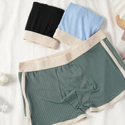 2 PCS/SET Men's Boxer Shorts Underwear  Man Underpants Sexy Panties Striped Homme U Convex Shorts Lingerie Male Boxers