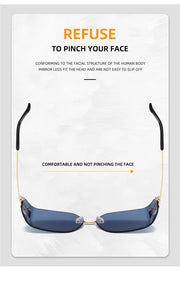 Retro American Curved Lenses Women'S Sunglasses Personalized Letter Decoration Glasses Outdoor Popular Eyepieces Shades Eyewear