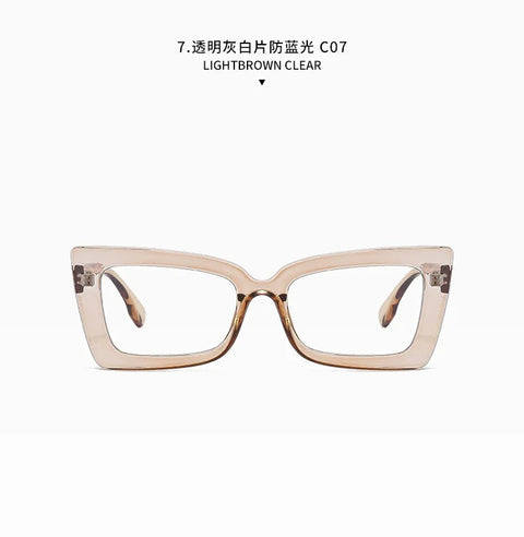 Fashion Big Frame Cat Eye Optical Eyeglasses Men Women Trend Brand Designer Reading Computer Anti Blue Light Eyeglasses Unisex