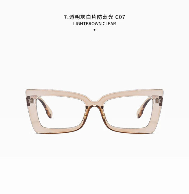 Fashion Big Frame Cat Eye Optical Eyeglasses Men Women Trend Brand Designer Reading Computer Anti Blue Light Eyeglasses Unisex