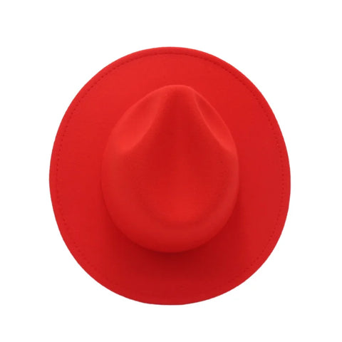 Classic Women Fedora Hats Autumn Winter Gentleman Jazz Felt Hat For Men Retro Church Lady Flat Wide Brim Dress Hat
