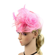 Women Ascot Fascinator Hat Feather Mesh Headband with Clip Reversible Kentucky Derby Photography for Ladies Tea Party