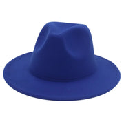Classic Women Fedora Hats Autumn Winter Gentleman Jazz Felt Hat For Men Retro Church Lady Flat Wide Brim Dress Hat