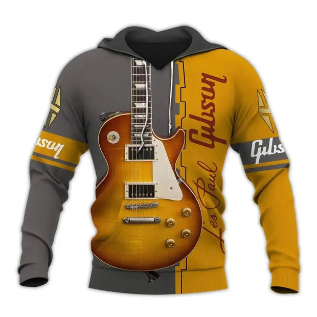 Mens 3d Guitar Printed Fashion Hoodie Daily European Size Sweatshirt Musical Moletom Female Psychedelic Clothes Wholesaler