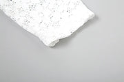 HLJ Y2K Sexy Lace Two Piece Set for Woman Letter Printing See Through Long Sleeve Crop Top + Shorts Suits Female Streetwear New