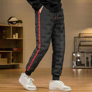 Down Padded Men's Pants Drawstring Warm Padded Sweatpants Loose Jogging Pants Thickened Warm Cotton Pants Thermal Down Trousers