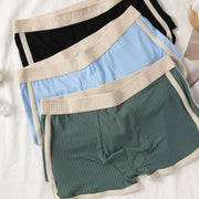 2 PCS/SET Men's Boxer Shorts Underwear  Man Underpants Sexy Panties Striped Homme U Convex Shorts Lingerie Male Boxers