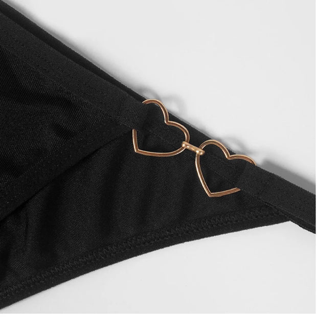 Black Sexy Underpant Cute Love Panties Daddy's Girl Thong for Women Seamless Female Underwear Pure Cotton Crotch Girls Low Waist
