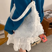 Korean 3d Flower ladies Shoulder Bag High Quality Three-dimensional Flower Canvas Bag Large Capacity Underarm Handbag Vest Bag