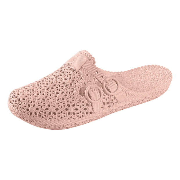 Wrapped Toe Breathable Slippers Women Summer Outer Wear Hole Shoes Home Fashion Casual Hollow Out Slip On Buckle Slipper Female