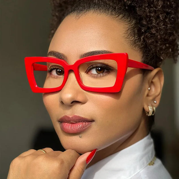 Fashion Big Frame Cat Eye Optical Eyeglasses Men Women Trend Brand Designer Reading Computer Anti Blue Light Eyeglasses Unisex