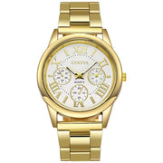 Classic Casual Quartz Watch Men Stainless Steel Dress Wristwatch 3 Eyes Gold Quartz Wristwatches Ladies Clock Часы Женские