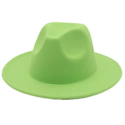 Classic Women Fedora Hats Autumn Winter Gentleman Jazz Felt Hat For Men Retro Church Lady Flat Wide Brim Dress Hat