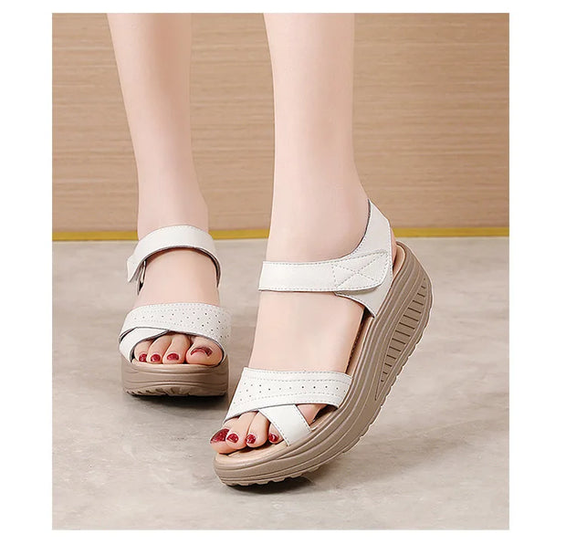 Women Sandals Wedge Heels Sandals Summer Shoes For Women Elegant Heeled Sandalias Mujer Summer Footwear Female Wedges Shoes New