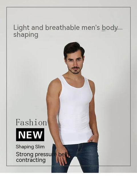 2/1Men's Compression Body Shaper Tank Top, Slimming Vest