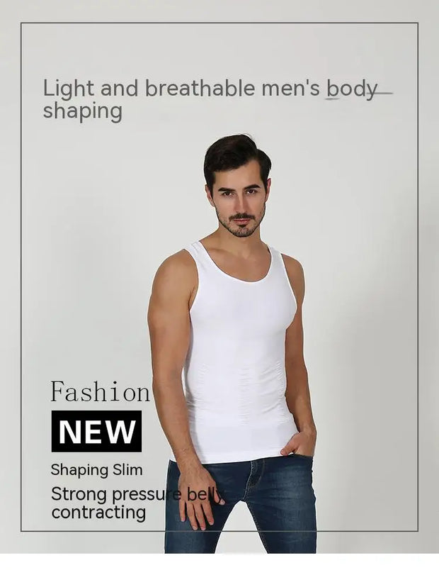 2/1Men's Compression Body Shaper Tank Top, Slimming Vest