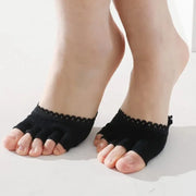 1 pair Five toes forefoot pads women's high heels wear half socks comfortable lace invisible socks foot pain care products