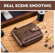 BULLCAPTAIN Brand Men's Wallet Genuine Leather Purse Male Rfid Wallet Multifunction Storage Bag Coin Purse Wallet's Card Bags