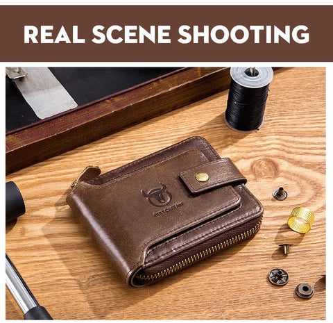BULLCAPTAIN Brand Men's Wallet Genuine Leather Purse Male Rfid Wallet Multifunction Storage Bag Coin Purse Wallet's Card Bags