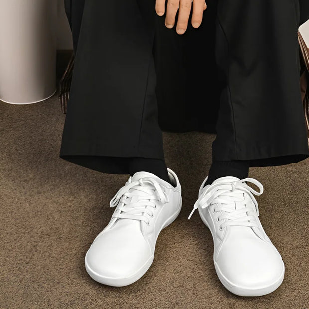 Men's Wide-toe Barefoot Shoes Lightweight Soft-soled Casual Walking Minimalist Breathable Artificial Leather Low-top Sneakers