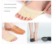 1 pair Five toes forefoot pads women's high heels wear half socks comfortable lace invisible socks foot pain care products