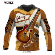 Mens 3d Guitar Printed Fashion Hoodie Daily European Size Sweatshirt Musical Moletom Female Psychedelic Clothes Wholesaler