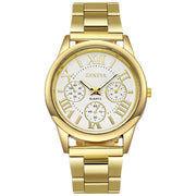 Classic Casual Quartz Watch Men Stainless Steel Dress Wristwatch 3 Eyes Gold Quartz Wristwatches Ladies Clock Часы Женские